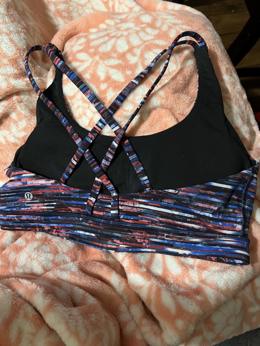 lululemon athletica Strappy Sports Bra in Navy and Pink - Picture 4 of 7